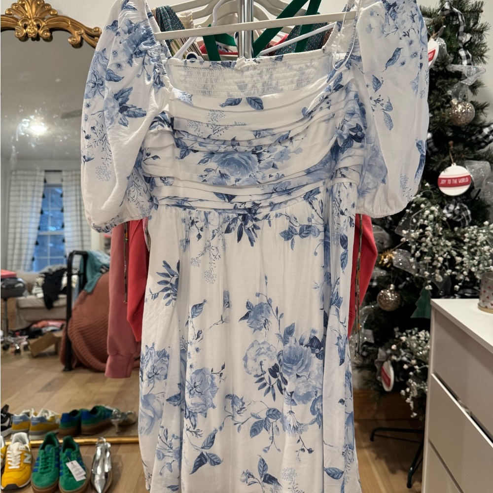 Blu Pepper Floral Blue and White Mini Dress